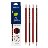 得力（deli)2B书写铅笔学生铅笔考试铅笔 高级铅笔(红色)(12支/盒)绘画涂鸦礼物 S936