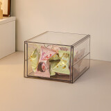 收纳盒桌面抽屉式 透明色【单格】1个