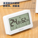 得力（deli） 高精度电子温湿度计闹钟 白色可贴可立8866