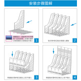 富强 加厚稳固型办公桌面四格文件筐 灰色