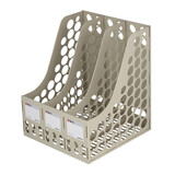 晨光（M&G） 文具灰色四联办公文件框加厚文件筐文件架资料整理收纳文件栏单个装 ADM94739（灰色）